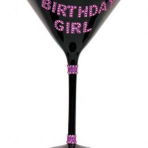 Birthday Girl Martini Glass Black