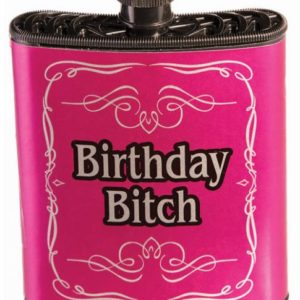 Birthday Bitch Flask Hot Pink