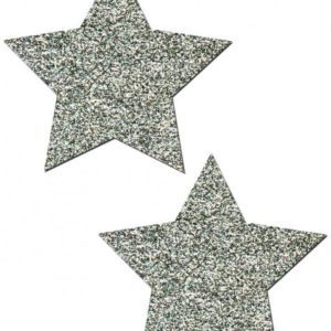 Rockstar Silver Glitter Star Pasties O/S