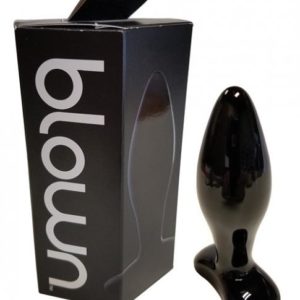 Blown Glass Butt Plug Black