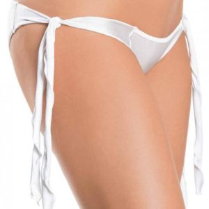 Flutter Sides Rouched Back Bikini Panty White O/S