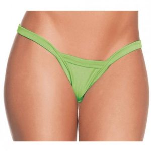 Deep V-Back Thong Panty Lime O/S