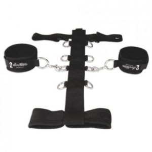 Lux Fetish 3 Piece Adjustable Neck & Wristraint Set Black