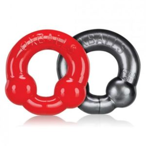 Oxballs Ultraballs Cock Ring Silver & Red Set