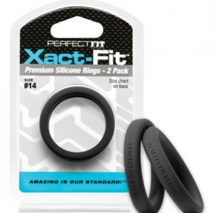 Perfect Fit Xact-Fit #14 Black Pack Of 2 Cock Rings