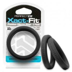 Perfect Fit Xact Fit #23 Black Pack Of 2 Cock Rings