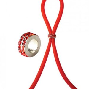 Bolo Silicone Band Lasso with Red Gems Red