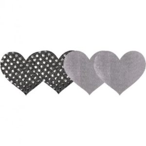 Dark Angel Hearts Pasties Silver