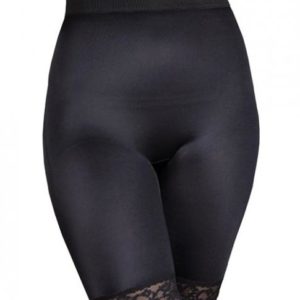 Rago Shapewear Long Leg Shaper Gripper Lace Bottom Black 12X