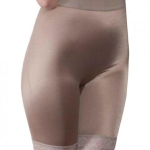 Rago Shapewear Long Leg Shaper Gripper Lace Bottom Mocha 11X