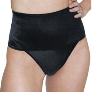 Rago Shapewear Wide Band Thong Shaper Black 2X