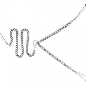 Y Style Adjustable Tweezer Nipple Clamps With Clit Clamp Silver