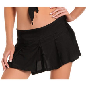 Solid color pleated school girl skirt black s/m