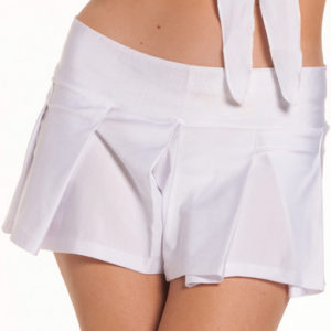 Solid color pleated school girl skirt white s/m