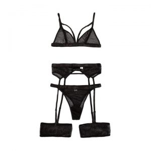 Women's Lingerie Set - Lace Bra Thong Garter Women Underwear / Sleepwear Sexy - Plus Size (Color : Red/ Black ) - Image 6