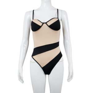 SEXYIN-BodySuit Swimsuit Nude and Black - Image 5