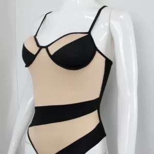 SEXYIN-BodySuit Swimsuit Nude and Black - Image 6