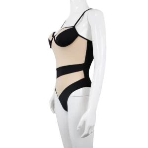 SEXYIN-BodySuit Swimsuit Nude and Black - Image 3