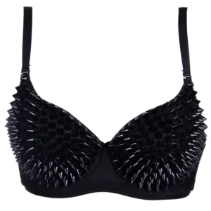 Spiked Sexy Cover Bra Top Gold/Silver/Black Plunge - Image 5