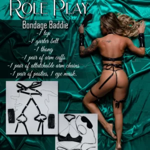 Bondage Baddie Role Play 7 Pc Set Black - Image 4