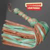 BROWN NUBUCK LEATHER AND GREEN