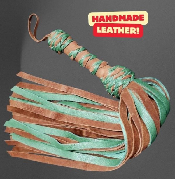 BROWN NUBUCK LEATHER AND GREEN