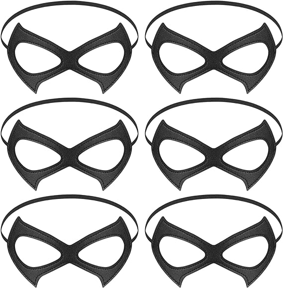 6 Pieces Black Cosplay Half Cat Mask Cat Eye